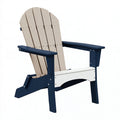 Sedia Adirondack da esterno 80 x 88 x 98 cm in plastica blu e beige con schienale reclinato