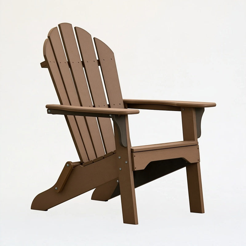 Sedia Adirondack da giardino 83 x 78 x 92 cm in plastica marrone con braccioli