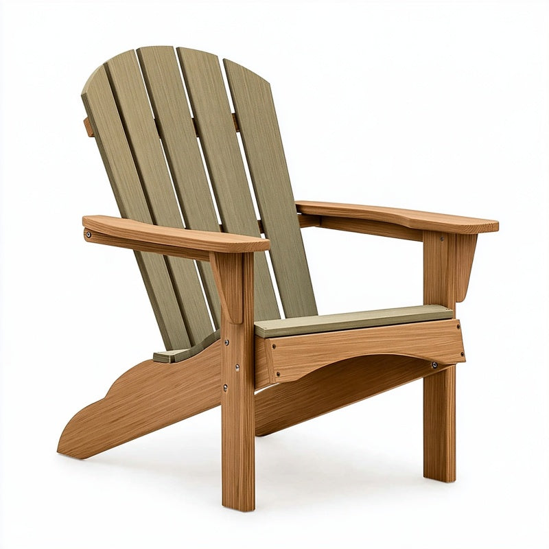 Poltrona da giardino Adirondack 82 x 90 x 98 cm in legno marrone e grigio con schienale inclinato