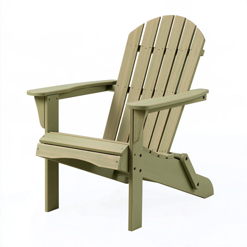 Sedia Adirondack da giardino 82 x 94 x 98 cm in legno verde con schienale inclinato