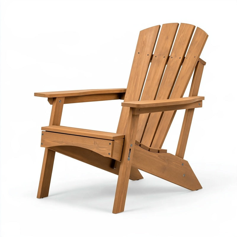 Sedia Adirondack da giardino 80 x 90 x 100 cm in legno marrone con schienale inclinato