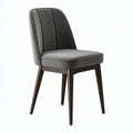 Sedia da pranzo 52 x 60 x 86 cm in similpelle grigia con gambe in legno stile moderno