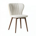 Sedia da pranzo 52 x 60 x 83 cm in tessuto bouclé bianco con gambe in legno stile moderno