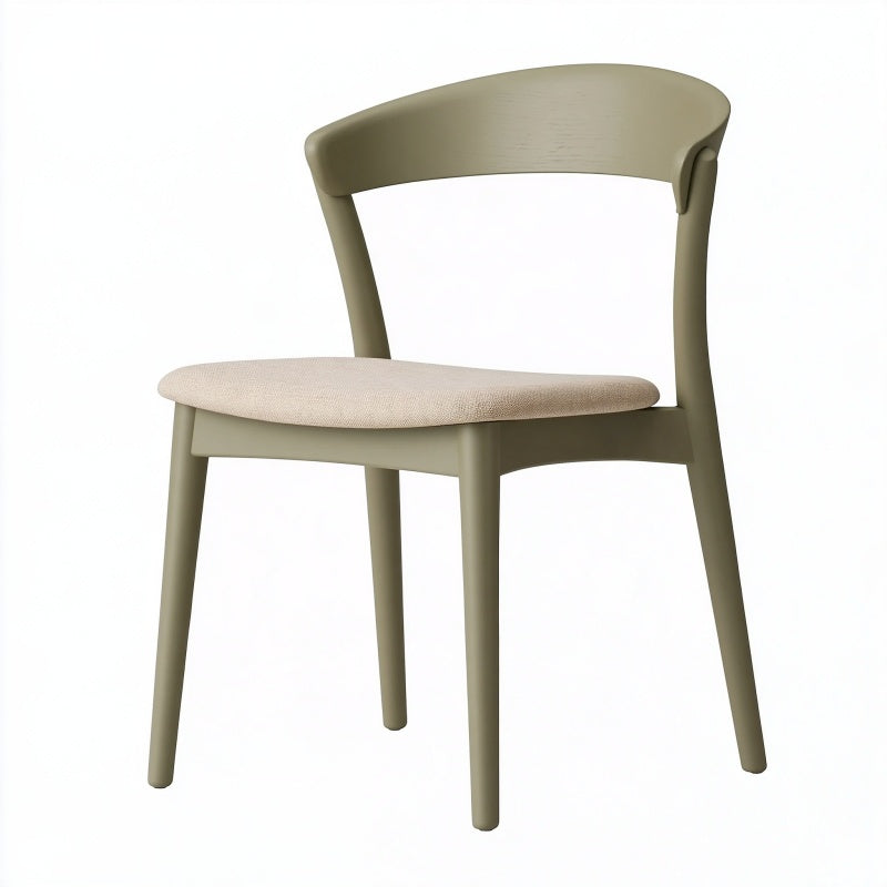 Sedia da pranzo 50 x 54 x 78 cm in legno verde oliva con seduta imbottita in tessuto stile moderno