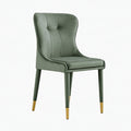 Sedia da pranzo 50 x 60 x 88 cm in similpelle verde con gambe dorate stile moderno