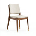 Sedia da pranzo 48 x 55 x 84 cm in legno marrone con rivestimento beige stile moderno