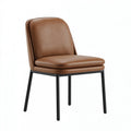 Sedia da pranzo 52 x 58 x 82 cm in effetto pelle marrone con gambe in metallo nero