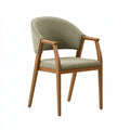 Sedia con braccioli 60 x 62 x 80 cm in tessuto verde e legno marrone stile moderno