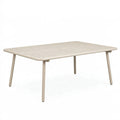 Tavolo da giardino rettangolare 200 x 100 cm in alluminio beige con piano a doghe
