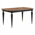 Tavolo da pranzo 140 x 80 cm in legno marrone e nero - stile classico