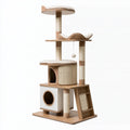 Albero tiragraffi per gatti 60 x 50 x 170 cm in legno beige con tiragraffi e cucce
